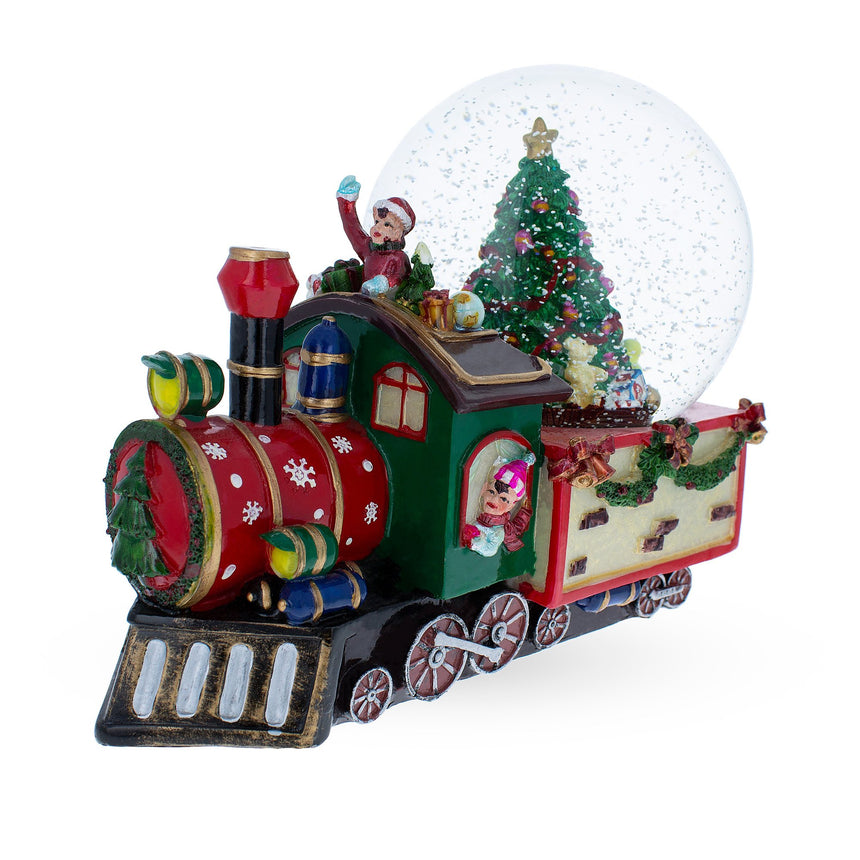 trem musical globo de neve aquático