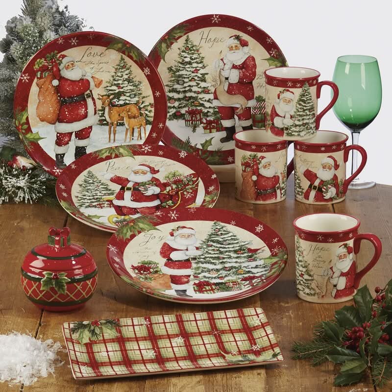 Conjunto de Louça de Natal Holiday Wishes – 16 Peças