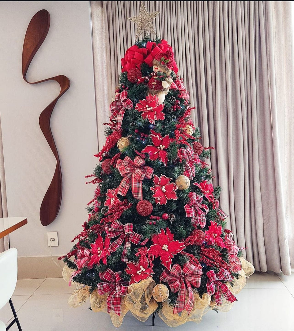 Árvore de Natal + Decoração 360º Laços Inclusa