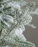 Árvore de Natal Nevada com Galhos Nevados, Suporte Metálico e Micro LEDs Embutidos
