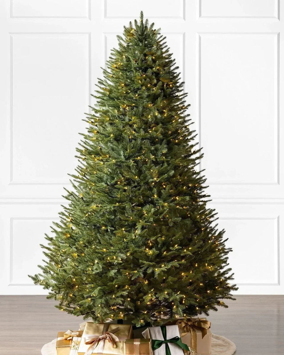 Árvore de Natal Verde Premium com Galhos Articulados, Suporte Metálico e Micro LEDs Embutidos